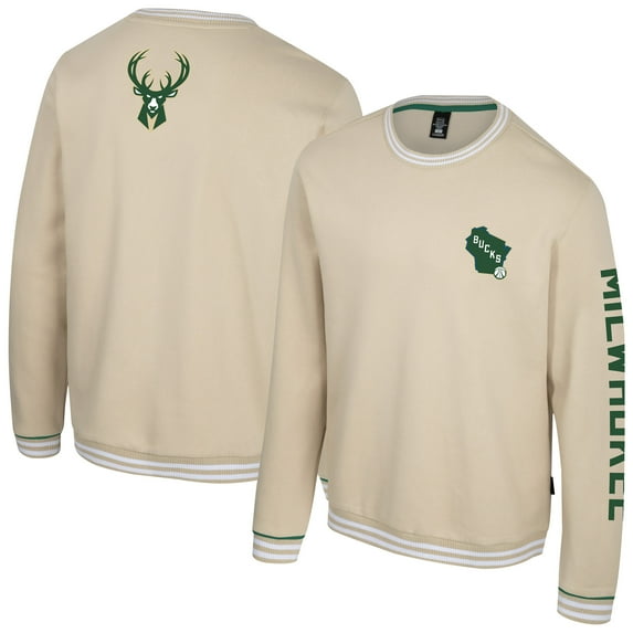 Unisex Stadium Essentials Natural Milwaukee Bucks Halftime Pullover Sweatshirt