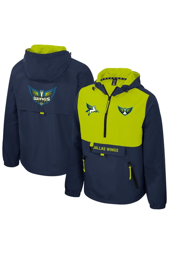 Unisex Stadium Essentials  Navy/Green Dallas Wings Legends Challenger Quarter-Zip Jacket
