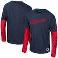thumbnail image 1 of Unisex Stadium Essentials Navy LA Clippers Spectator 2fer Long Sleeve  T-Shirt, 1 of 3