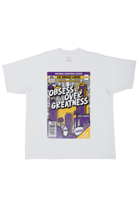 Unisex Stadium Essentials White Los Angeles Lakers Comic Book Cover Boxy T-Shirt