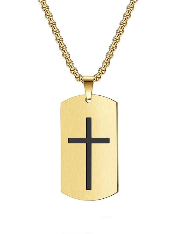 Unisex Stainless Steel Cross Rock Hip Hop Trend Outfit Lovely Exquisite Punk Style Necklace