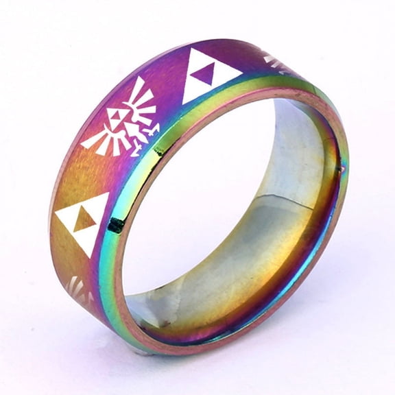 Unisex Stainless Steel Fashion Triangle Label Ring, Simple and Stylish Design for Everyday Wear