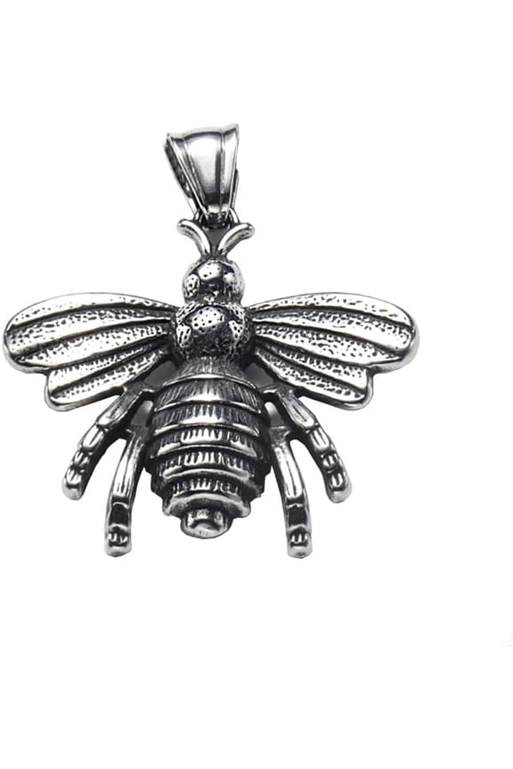 Unisex Stainless Steel Non-mainstream Vintage Hip Hop Rock Insect Animal Moth Skeleton Pendant Necklace Gothic Punk Style