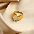 thumbnail image 1 of Unisex Stainless Steel Ring 18K Gold Plated Band 316L Titanium Steel Jewelry Ethnic Retro Pattern Souvenir Art, 1 of 2