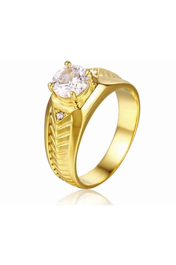 Unisex Stainless Steel Ring with Twill Inlay and Zircon Accent Ethnic U Shape Band Stainless Steel Jewelry Ring Gift for Men or Women