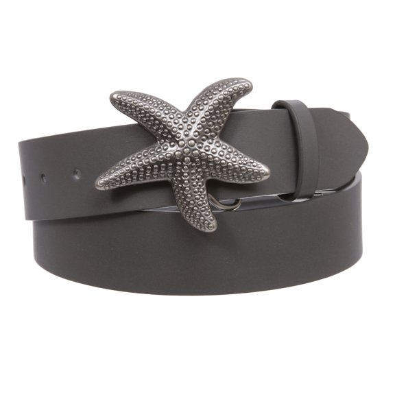 Unisex Starfish Buckle Snap-On Belt – 1.5" Wide, 19-Color Options