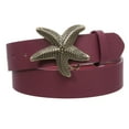 thumbnail image 1 of Unisex Starfish Buckle Snap-On Belt – 1.5" Wide, 19-Color Options, 1 of 3