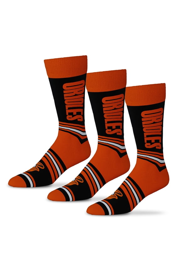 Unisex Starter Black Baltimore Orioles Rally Cry 3-Pack Socks Set