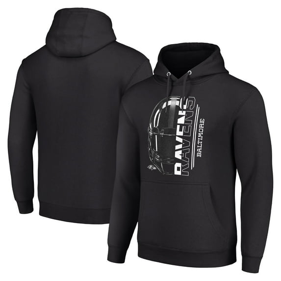 Unisex Starter Black Baltimore Ravens Half Helmet Logo Pullover Hoodie