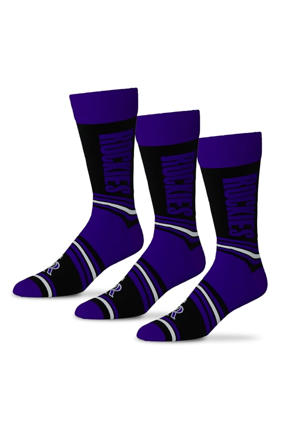 Unisex Starter Black Colorado Rockies Rally Cry 3-Pack Socks Set