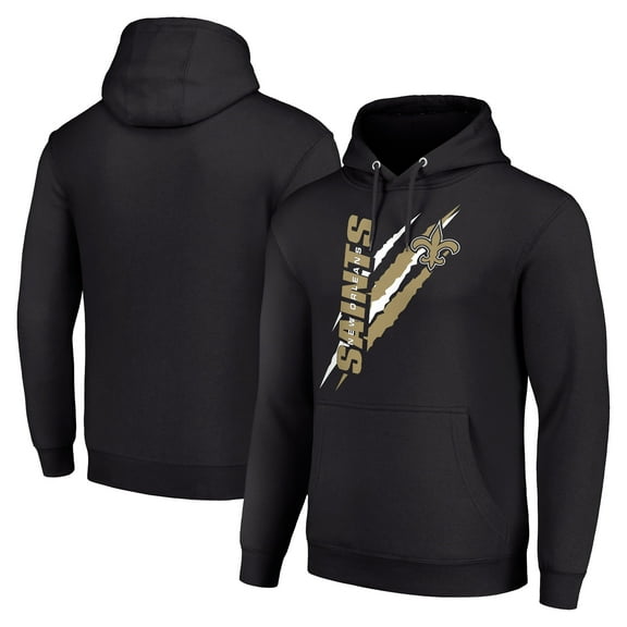 Unisex Starter Black New Orleans Saints Color Scratch Fleece Pullover Hoodie