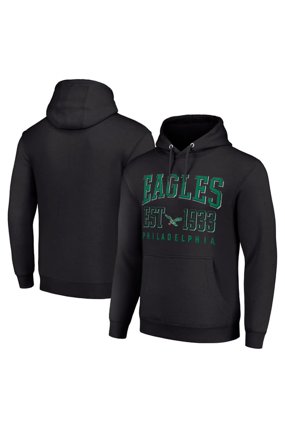 Unisex Starter Black Philadelphia Eagles Throwback Logo Pullover Hoodie