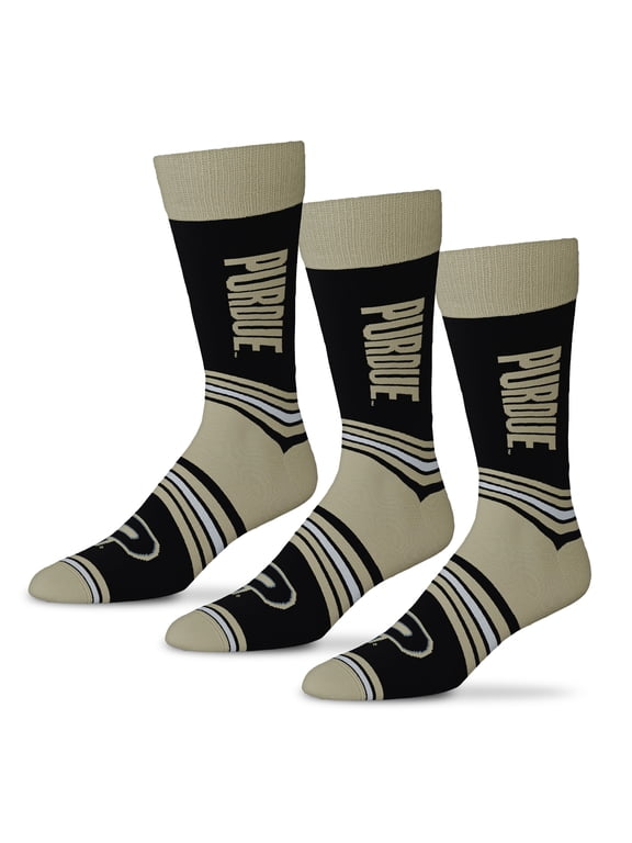 Unisex Starter Black Purdue Boilermakers Rally Cry 3-Pack Socks Set