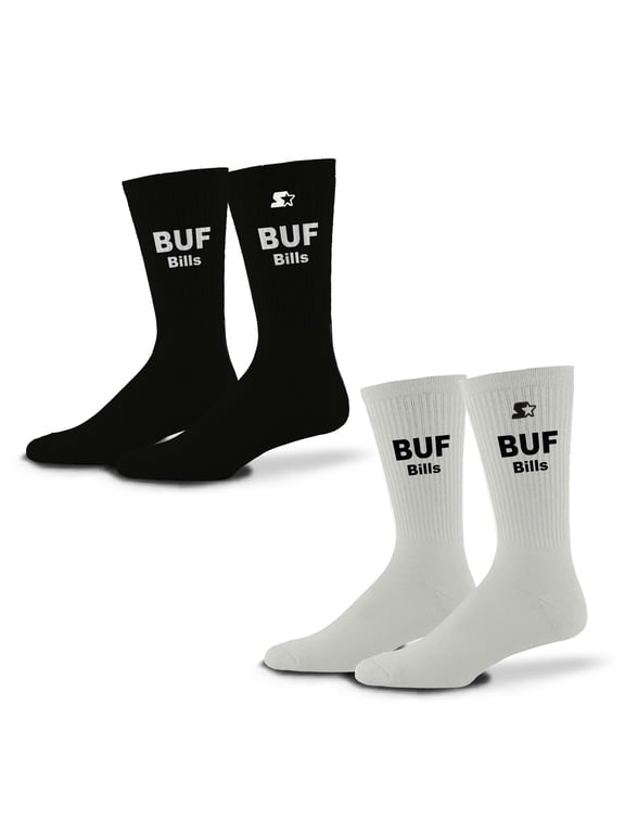 Unisex-Starter Black/White Buffalo Bills Assist Socks 2 Pack