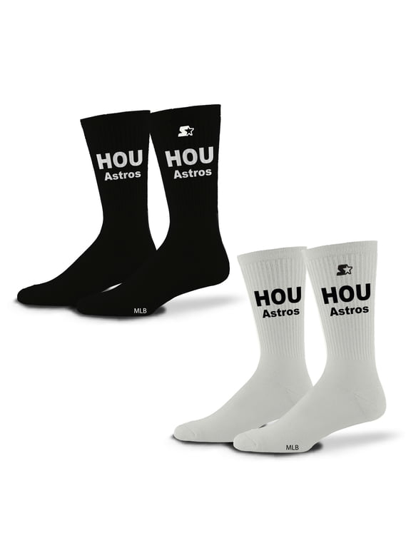 Unisex-Starter Black/White Houston Astros Assist Socks 2 Pack
