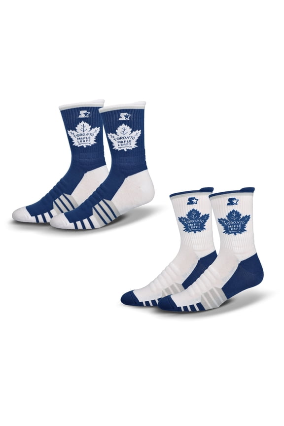 Unisex-Starter  Blue/White Toronto Maple Leafs Breakaway Crew Sock 2 Pack