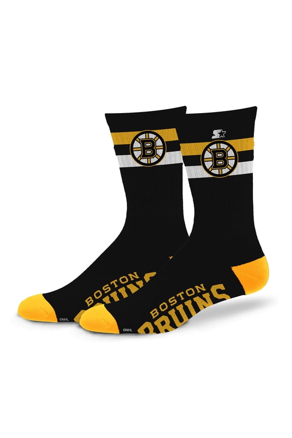 Unisex Starter Boston Bruins Team Color Two-Stripe Crew Socks