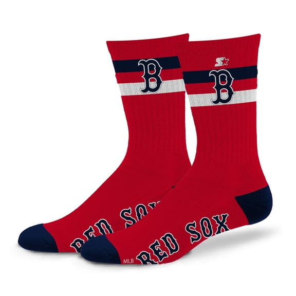 Unisex Starter Boston Red Sox Team Color Two-Stripe Crew Socks