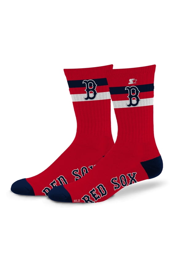 Unisex Starter Boston Red Sox Team Color Two-Stripe Crew Socks