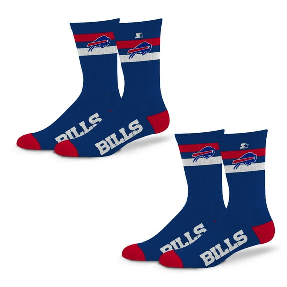 Unisex Starter Buffalo Bills Team Color 2-Stripe 2-Pack Crew Socks Set
