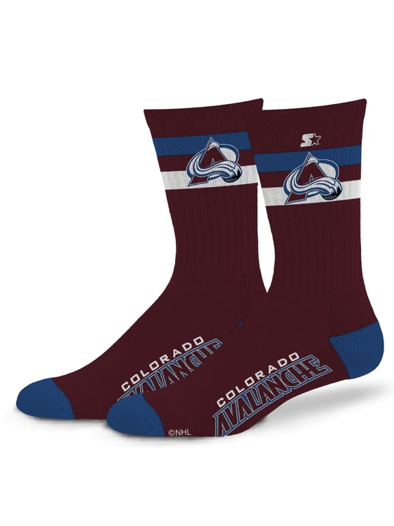 Unisex Starter Colorado Avalanche Team Color Two-Stripe Crew Socks