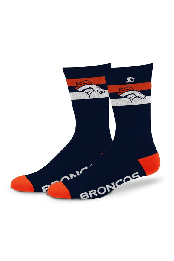 Unisex Starter Denver Broncos Team Color Two-Stripe Crew Socks