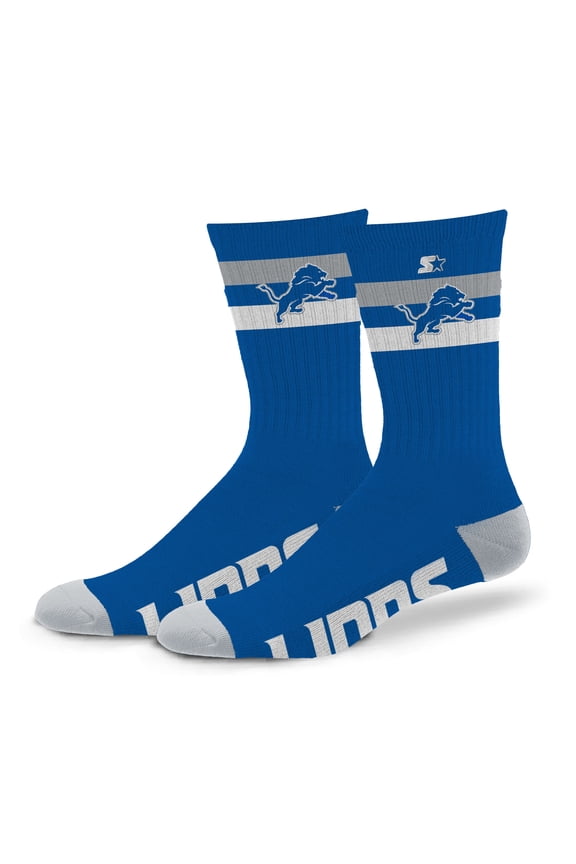 Unisex Starter Detroit Lions Team Color Two-Stripe Crew Socks