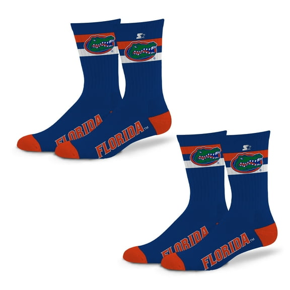 Unisex Starter Florida Gators Team Color 2-Stripe 2-Pack Crew Socks Set