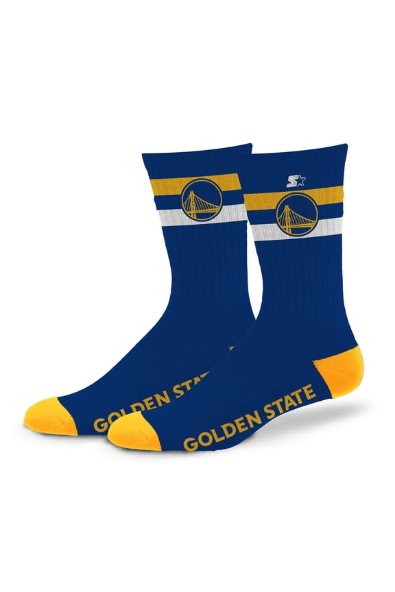 Unisex Starter Golden State Warriors Team Color Two-Stripe Crew Socks