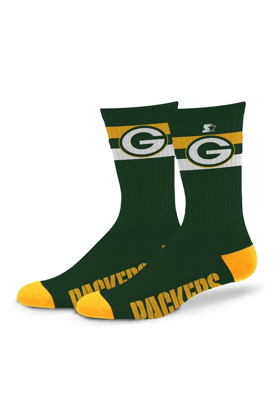 Unisex Starter Green Bay Packers Team Color Two-Stripe Crew Socks