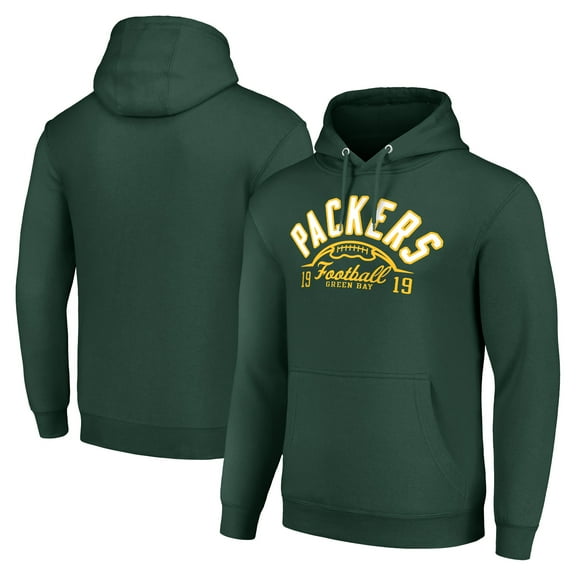 Unisex Starter  Green Green Bay Packers Half Ball Team Fleece Pullover Hoodie