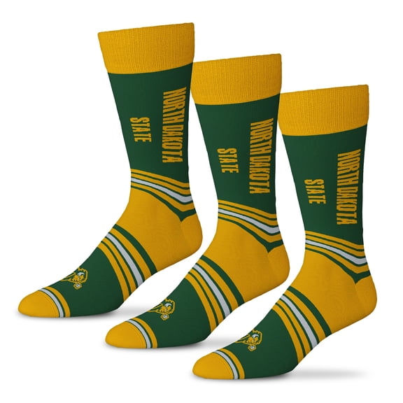 Unisex Starter  Green NDSU Bison Rally Cry 3-Pack Socks Set