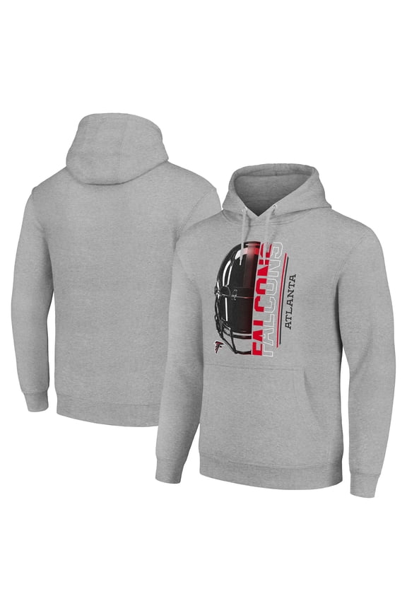 Unisex Starter Heather Gray Atlanta Falcons Half Helmet Logo Pullover Hoodie