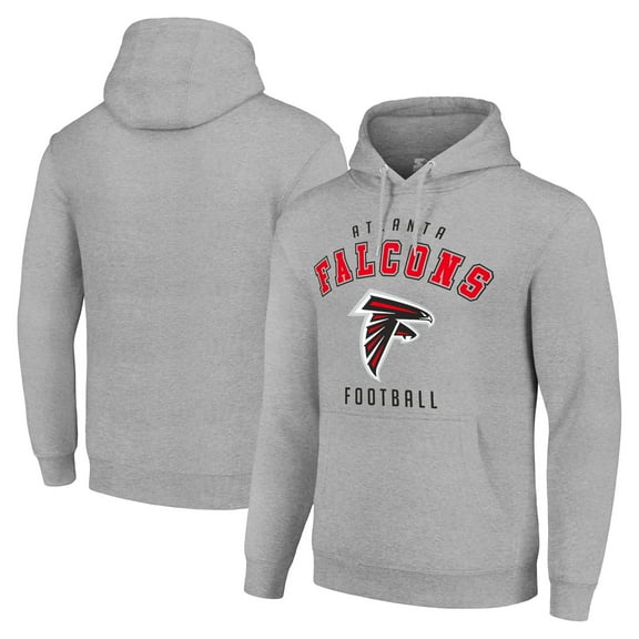 Unisex Starter Heather Gray Atlanta Falcons Logo Pullover Hoodie