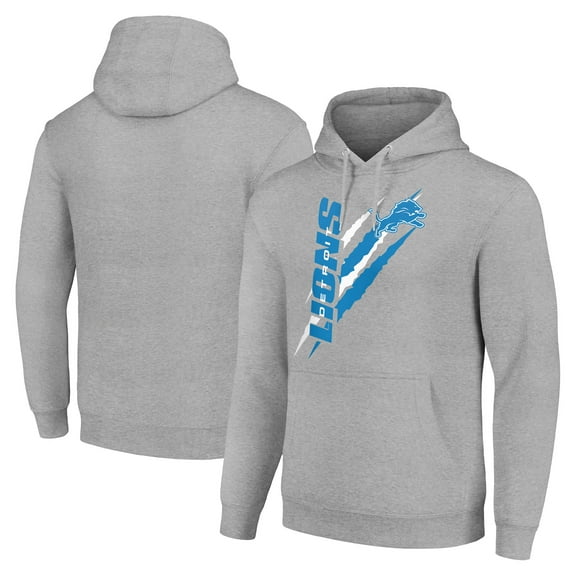 Unisex Starter Heather Gray Detroit Lions Color Scratch Fleece Pullover Hoodie