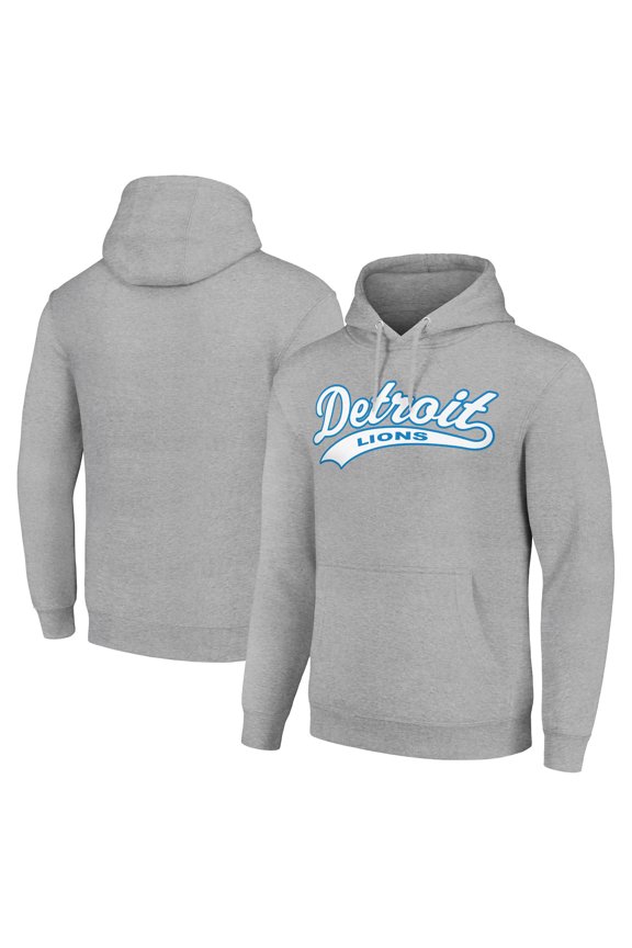 Unisex Starter Heather Gray Detroit Lions Tailsweep Pullover Hoodie