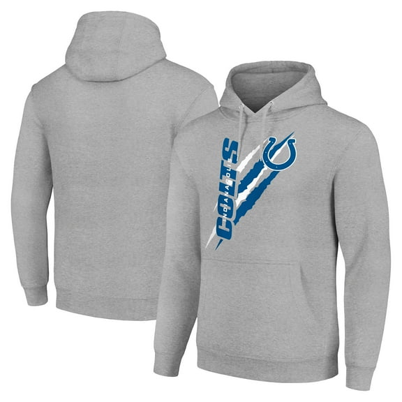 Unisex Starter Heather Gray Indianapolis Colts Color Scratch Fleece Pullover Hoodie
