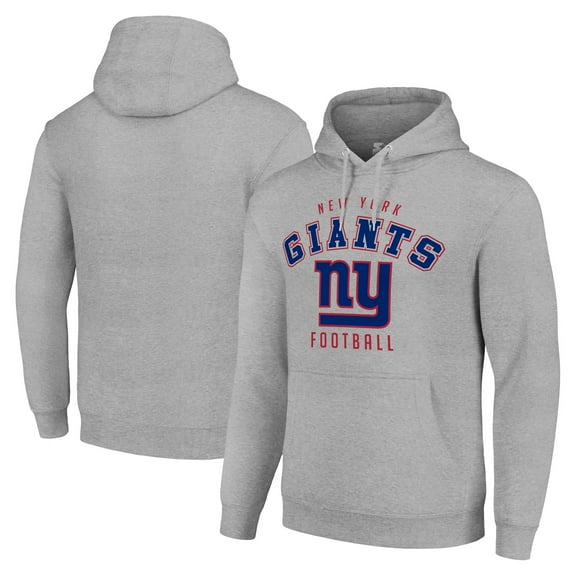 Unisex Starter Heather Gray New York Giants Logo Pullover Hoodie