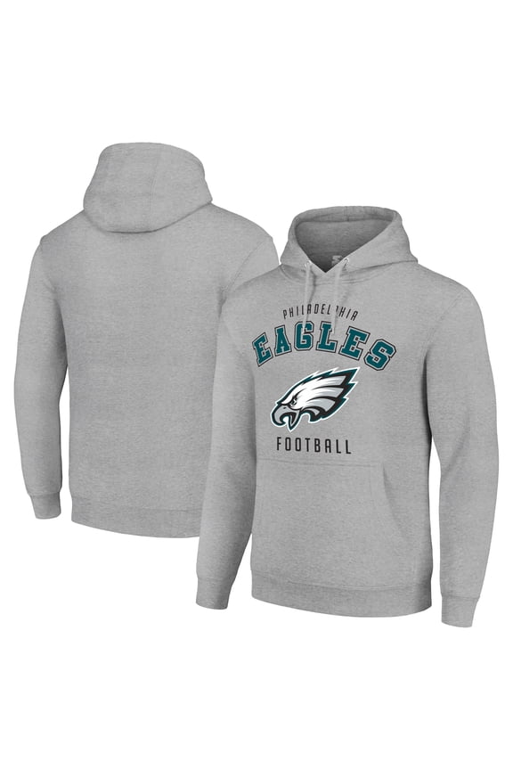 Unisex Starter Heather Gray Philadelphia Eagles Logo Pullover Hoodie