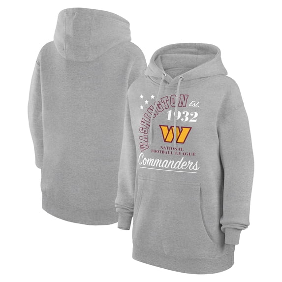 Unisex Starter Heather Gray Washington Commanders Arch Team Fleece Pullover Hoodie