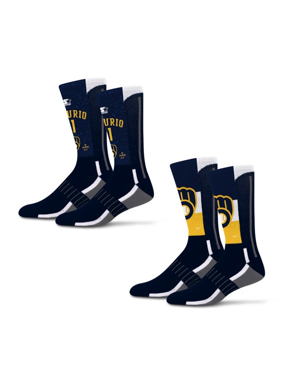 Unisex Starter Jackson Chourio Milwaukee Brewers Jersey Arch Neo Two-Piece Sock Set