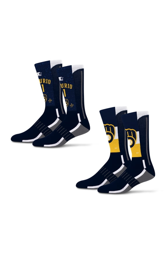 Unisex Starter Jackson Chourio Milwaukee Brewers Jersey Arch Neo Two-Piece Sock Set