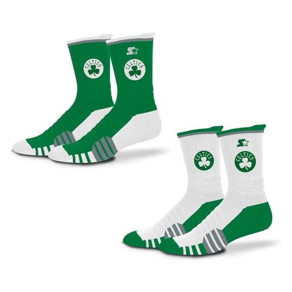 Unisex-Starter Kelly Green/White Boston Celtics Breakaway Crew Sock 2 Pack