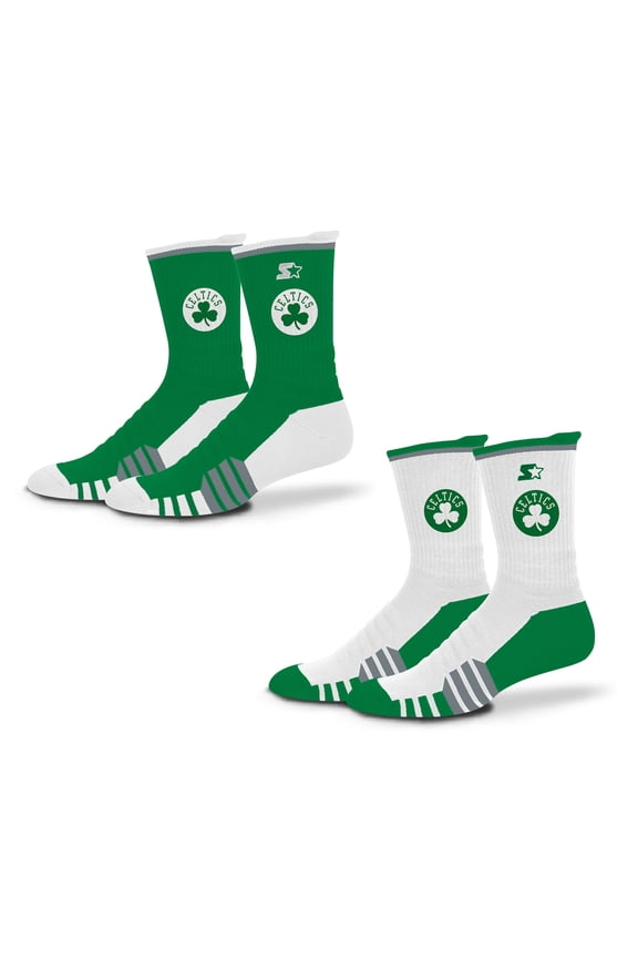 Unisex-Starter Kelly Green/White Boston Celtics Breakaway Crew Sock 2 Pack