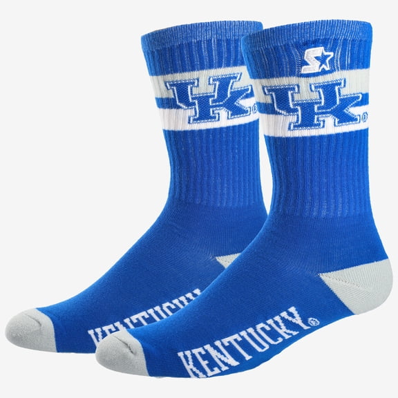 Unisex Starter Kentucky Wildcats Team Color Two-Stripe Crew Socks