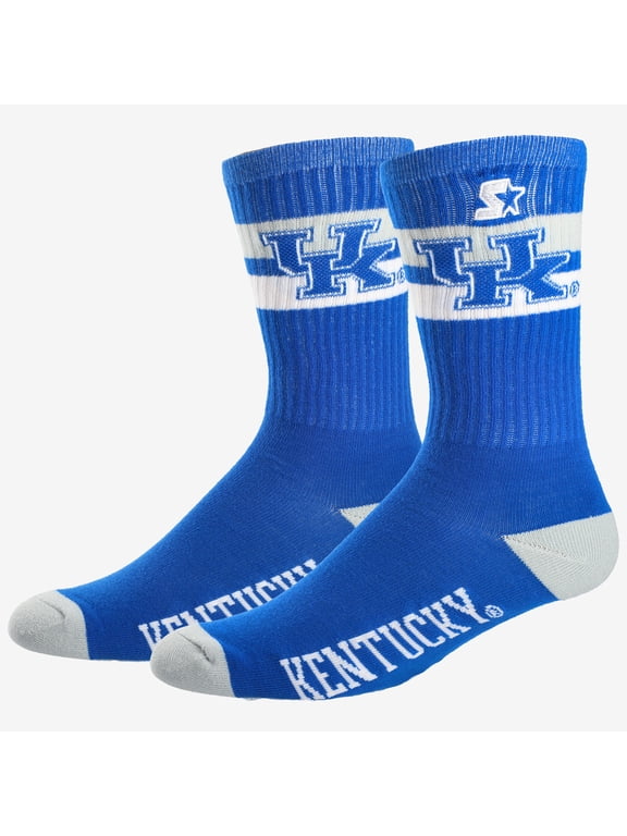 Unisex Starter Kentucky Wildcats Team Color Two-Stripe Crew Socks