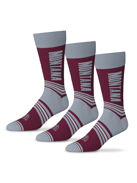 Unisex Starter Maroon Montana Grizzlies Rally Cry 3-Pack Socks Set