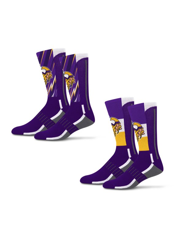Unisex Starter Minnesota Vikings Big Energy Neo Two-Pack Crew Socks Set