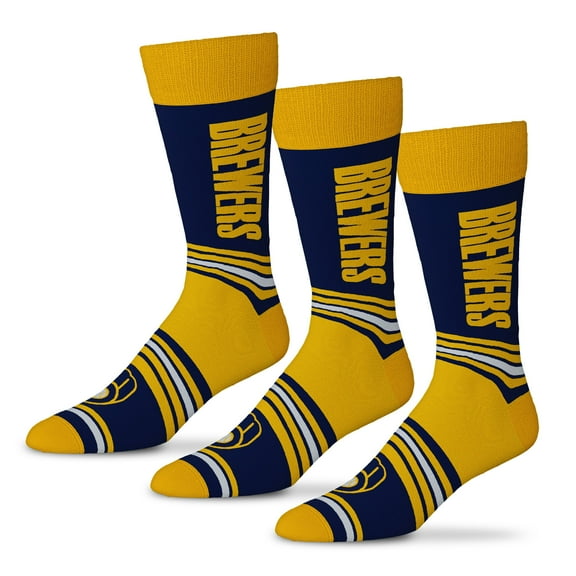 Unisex Starter Navy Milwaukee Brewers Rally Cry 3-Pack Socks Set