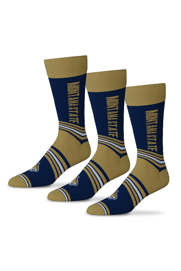 Unisex Starter Navy Montana State Bobcats Rally Cry 3-Pack Socks Set